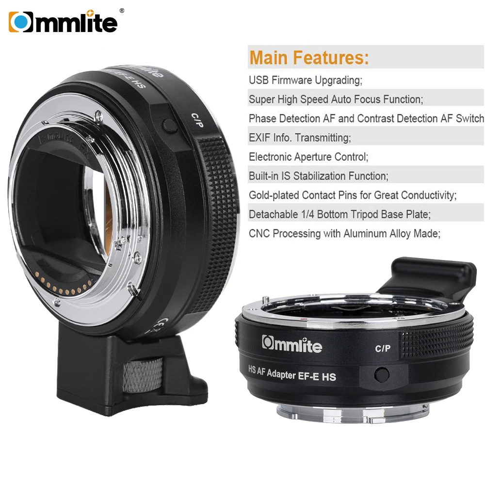 Commlite Cm Ef E Hs Faster Auto Focus Lens Adapter For Canon Ef Ef S Lens To Sony E Mount Camera riii A6000 A6300 A6500 Lens Adapter Auto Focus Lenssony E Mount Aliexpress