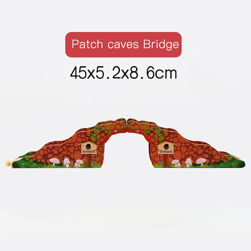Деревянный поезд трек аксессуары DIY железнодорожный мост расширение трек Развивающие игрушки для детей подарок на день рождения рождественские подарки - Цвет: Cave Bridge