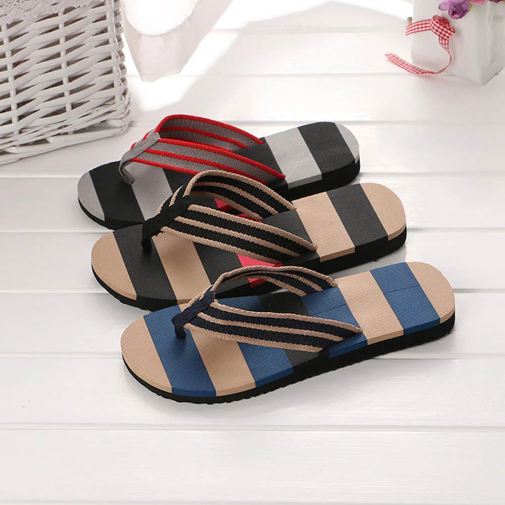 New Brand Flip Flops Beach Slippers For Men Summer Shoes Flat Man Flip ...