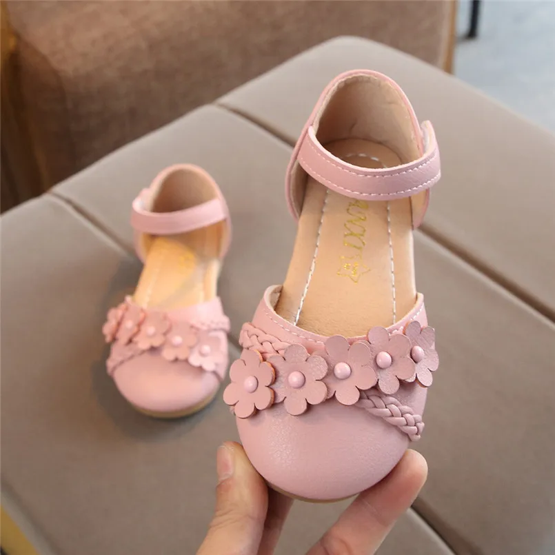 Kids shoes Toddler Infant Kids Baby Girls Flower Woven Floral Princess Shoes Sandals tenis infantil  #4j06 (21)
