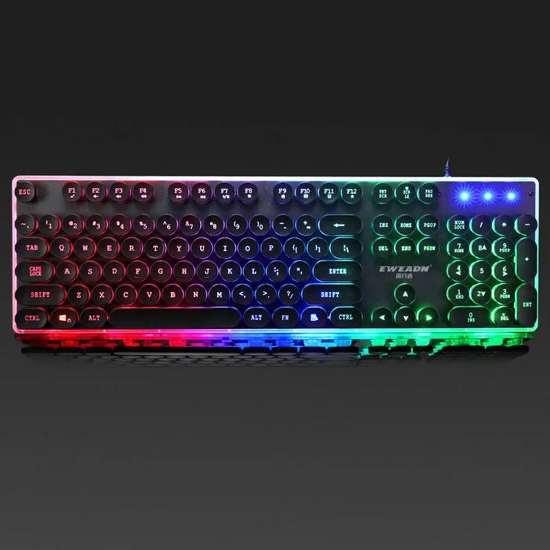 

Mechanical hand feeling punk retro wind wired USB game lighting keyboard