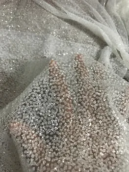 

Sophia-11.1409 glued glitter print african mesh tulle lace 5yards for evening dress