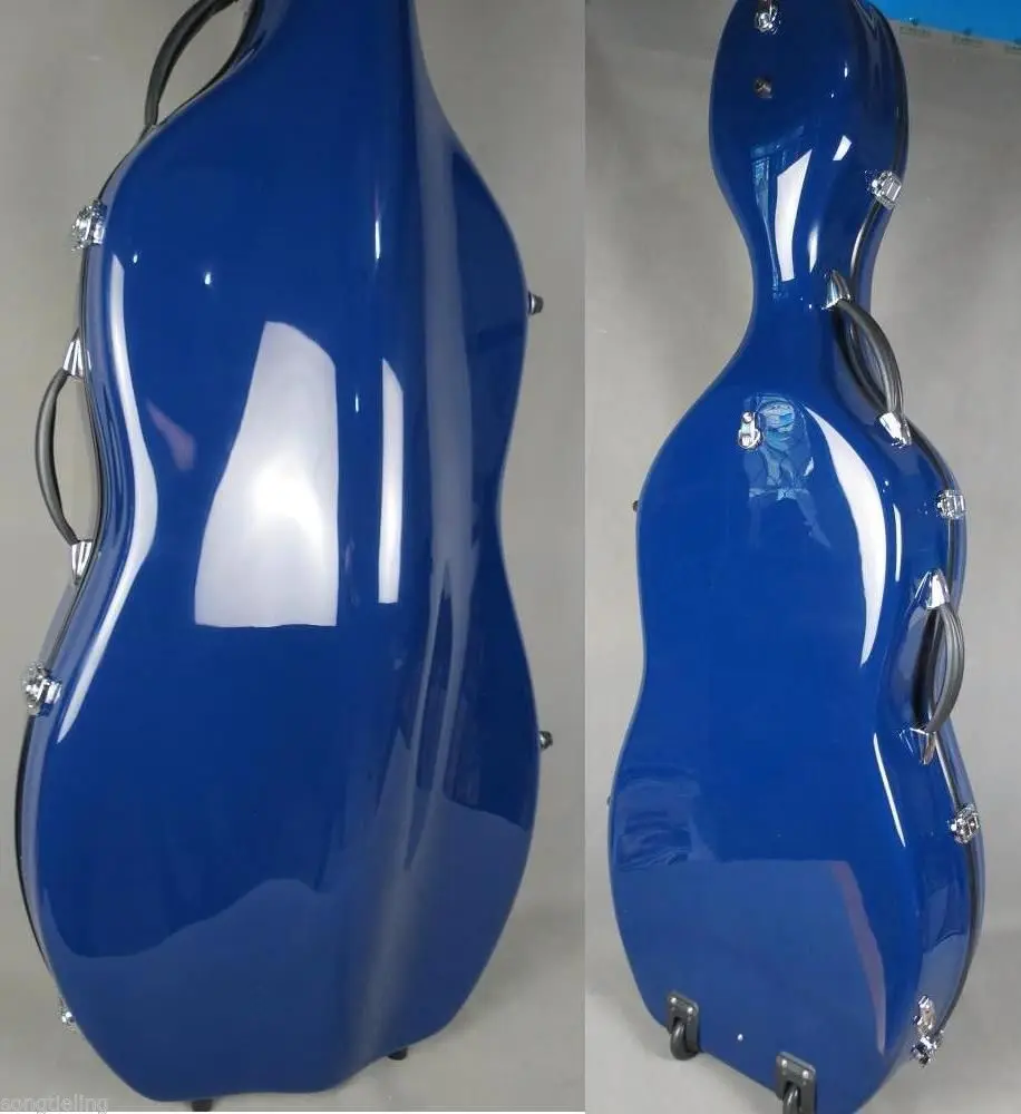 

1pcs blue fiberglass cello hard case with wheells 1/4 Beijing