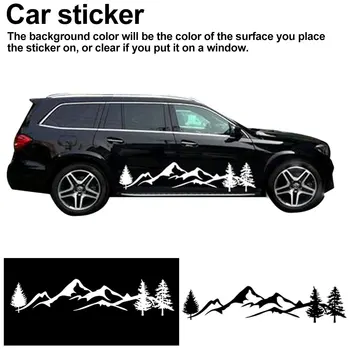 

For SUV RV Camper Offroad 1pc 100cm Black/White Tree Mountain Car Decor PET Reflective Forest Car Sticker Decal