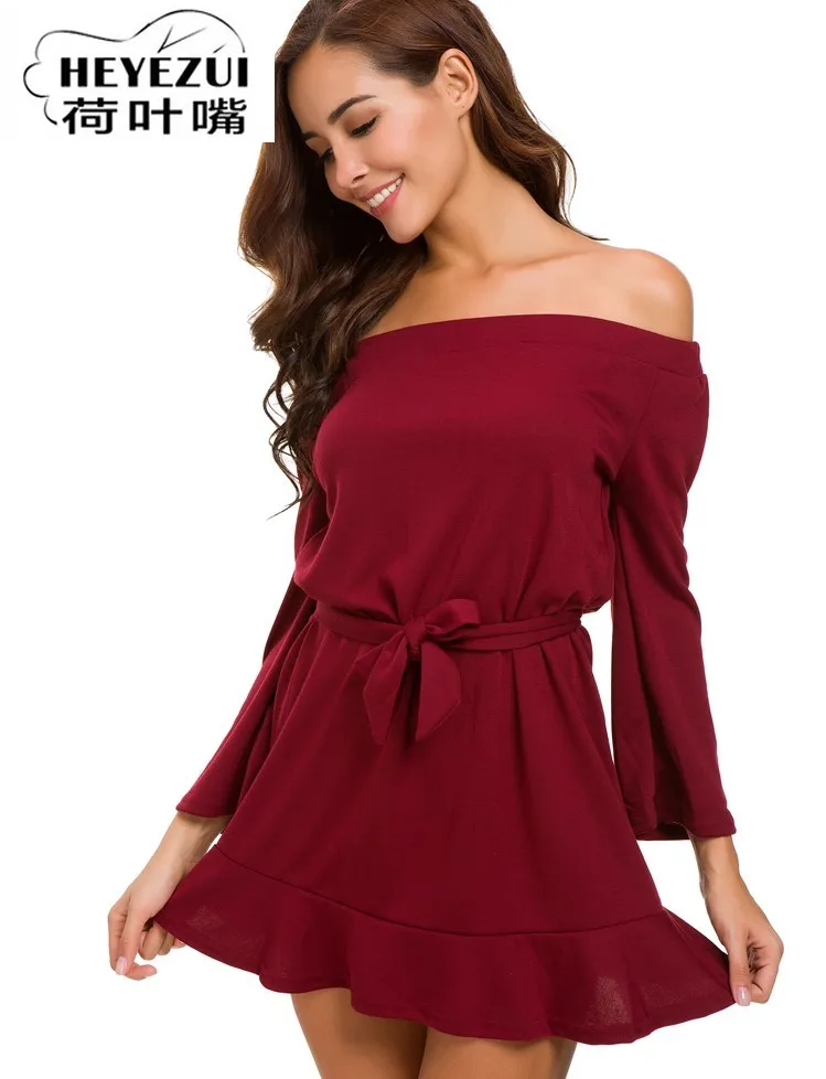 

9943 # Actual Spot 2009 Amazon Express One-Character Shoulder Horn Sleeve Dresses