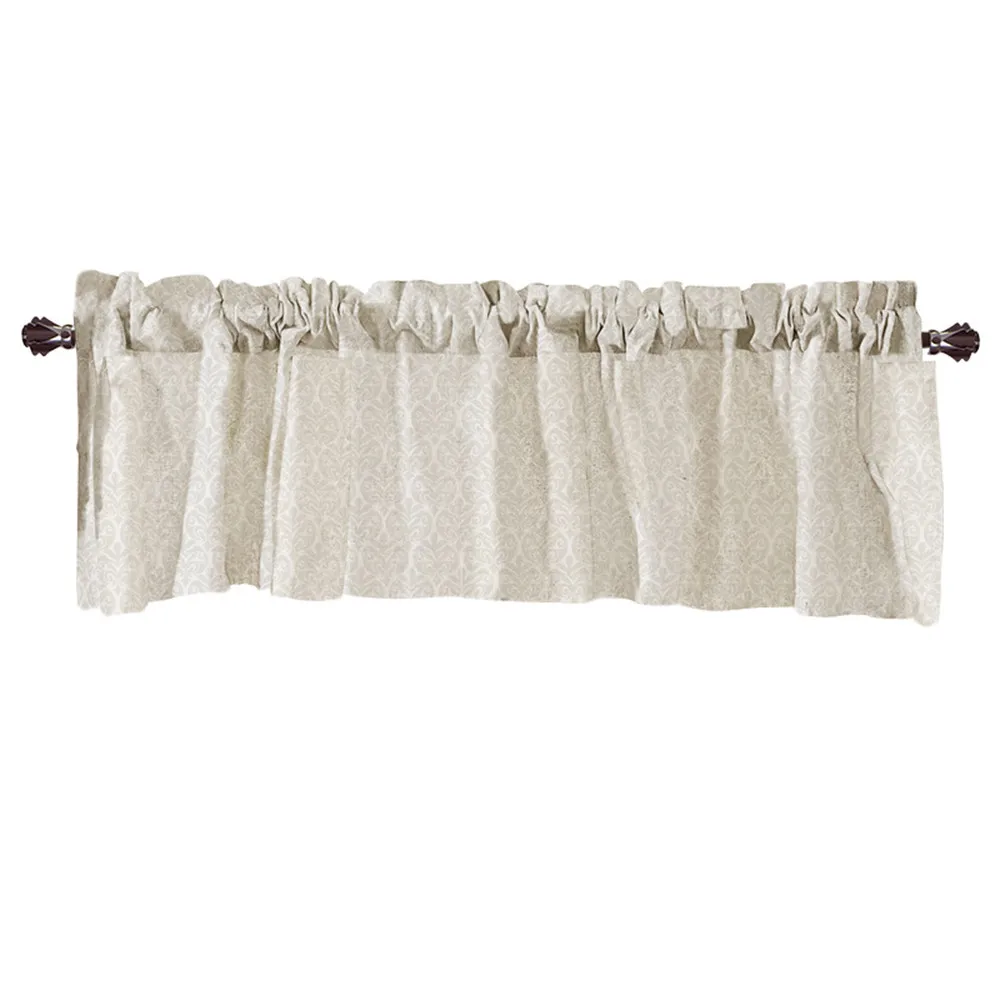 Микрофибры Затемняющая ткань элегантный подзор шторы очень широкий и короткие обработки окна кухня жизни ванная комната 132x46 см - Цвет: Белый