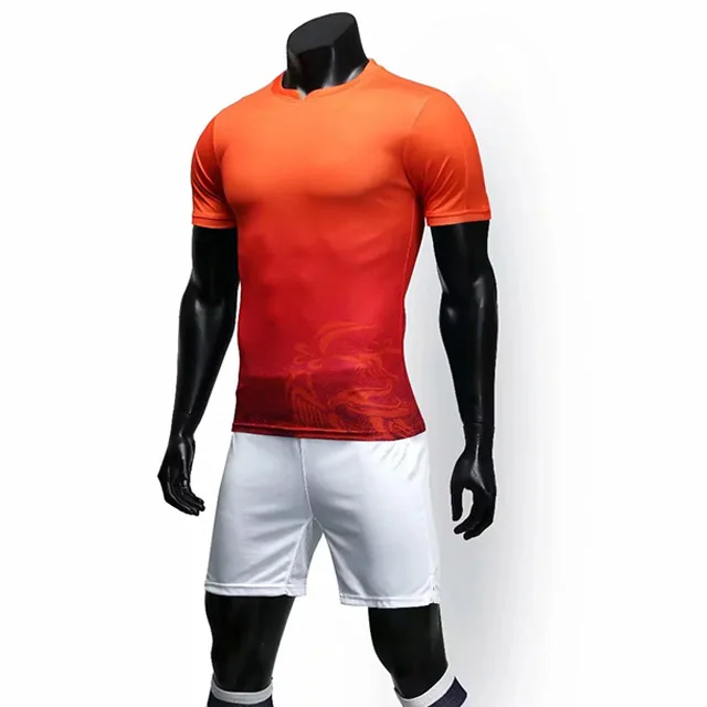 Футбольные тренировочные костюмы футбольные майки Индивидуальные футбольные майки набор мужские футбольные тренировочные униформы - Цвет: orange white shorts