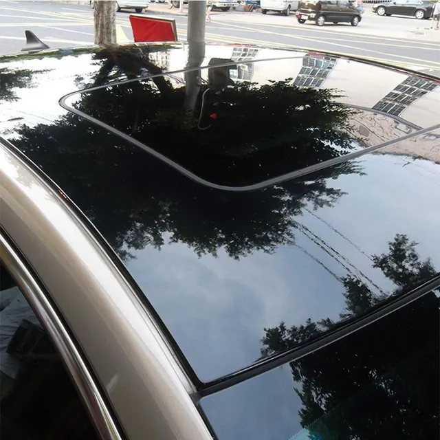 135*30cm High Glossy Black Panoramic Sunroof Sticker black roof Car Vinyl Wraps Sunroof Vinyl