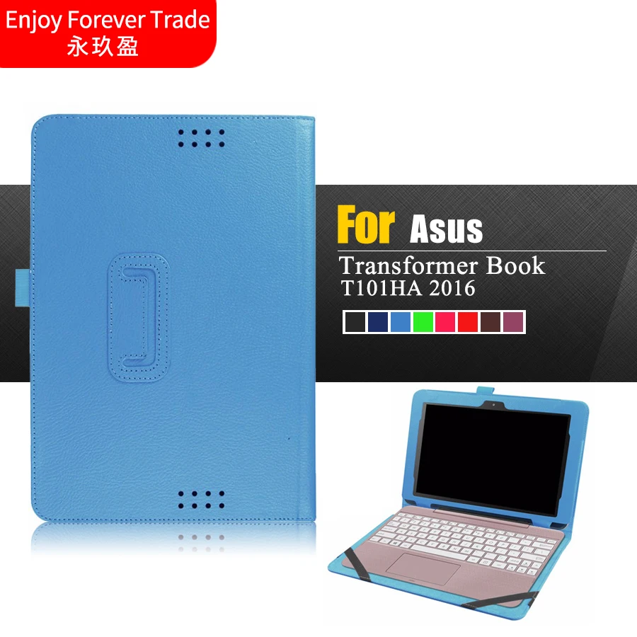 

Flip Cover For ASUS Transformer Book T101HA 2016 Tablet Simple Design Litchi Grain PU Leather Skin Shell Case Can Put Keyboard