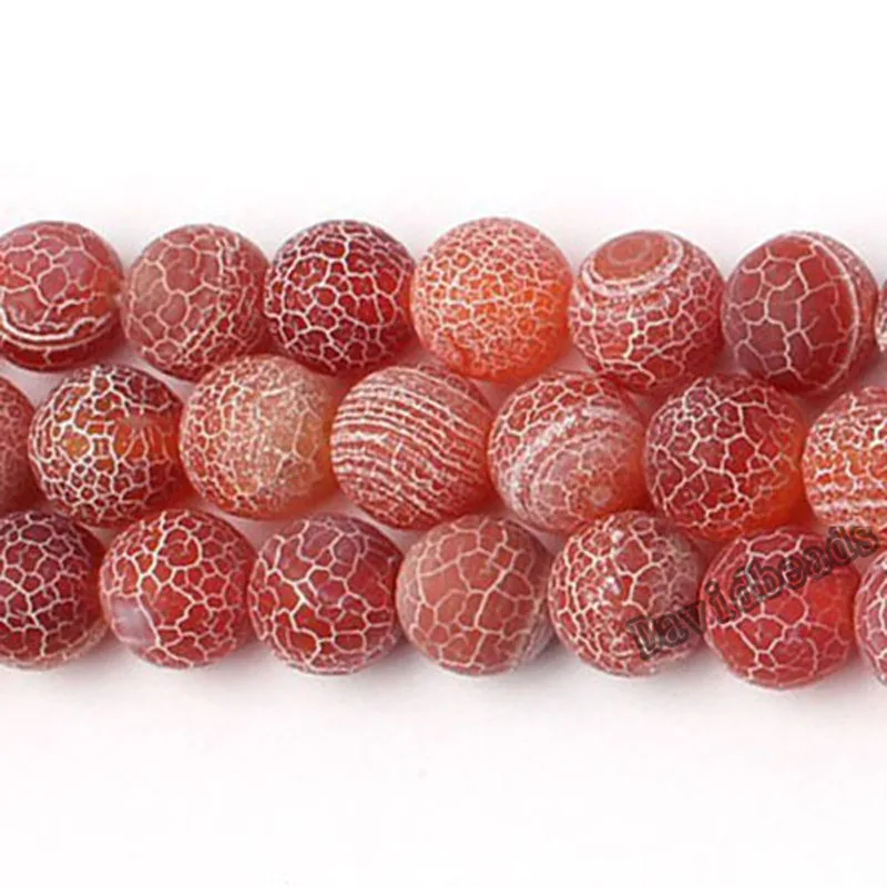 Free-Shipping-8mm-Cracked-Frosted-Orange-Natural-Agate-Round-Gems-Loose-Beads-Strand-15-DIY-Gem