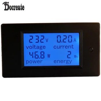 

LCD Voltage Current Active Power Energy Meter Blue Backlight Panel Voltmeter Ammeter KWH Meter 0-20A 80-260V 50/60HZ