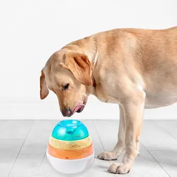 New Pet Dog Tumbler Food Dispenser Toy Leaky Slow Cat Dogs Playing Toys Treat Ball