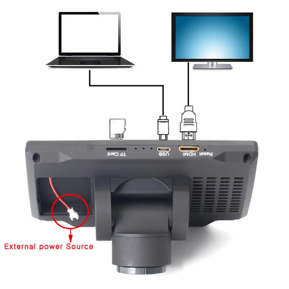 HY-1070 16MP 4K 1080P 60FPS USB WIFI Digital 150X Industry Microscope Camera with 5 Inch Screen C-mount Len 1/2.3 Imaging Sensor