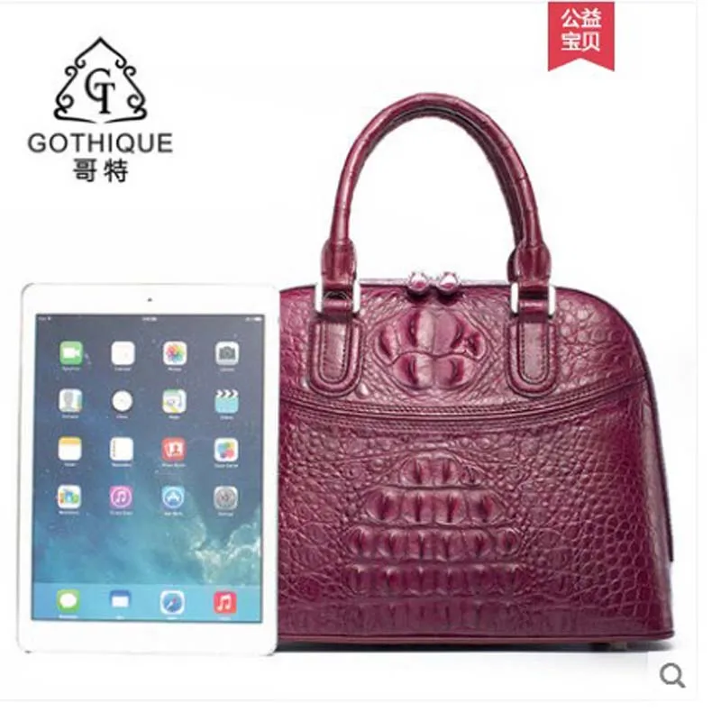 gete 2019 new Imported alligator skin handbag handbag leather fashion trend European and American style luxury lady bag big bag