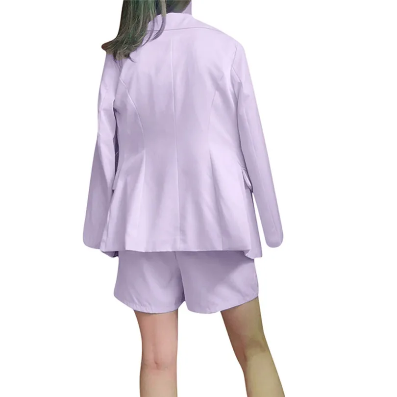 2019 Autumn New 2 Pcs Women Casual Office Lady Sets Business Formal Suits Elegant Shorts + Coats Outwear Suits #E10 (14)
