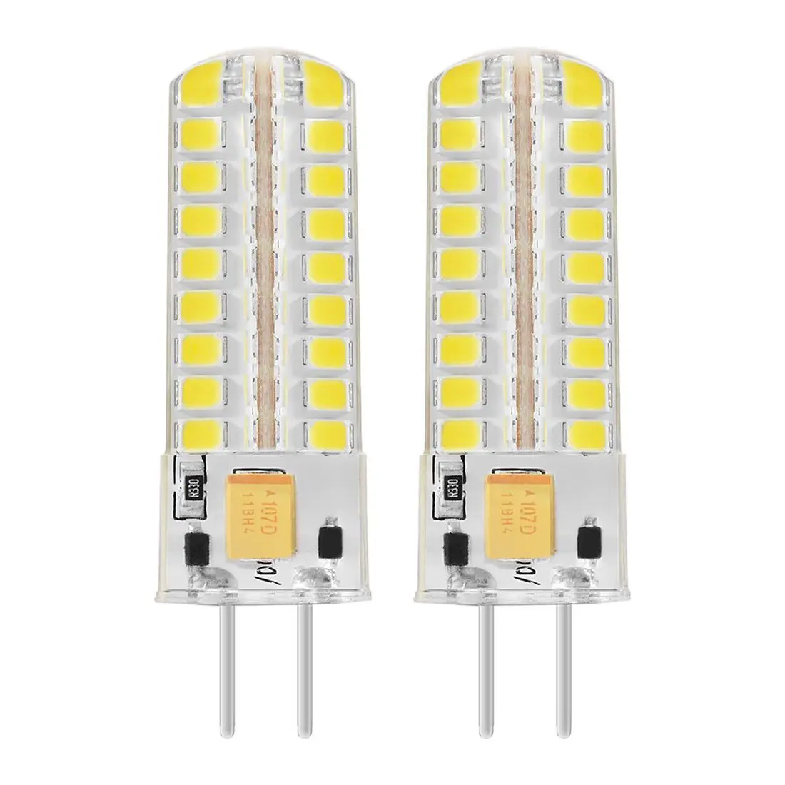 New-2x 6,5 W GY6.35 светодиодный лампы 72 2835 SMD СВЕТОДИОДНЫЙ 320lm 50 W галогенные лампы эквивалент затемнения чистый белый 6000 K 360 градусов луч англ