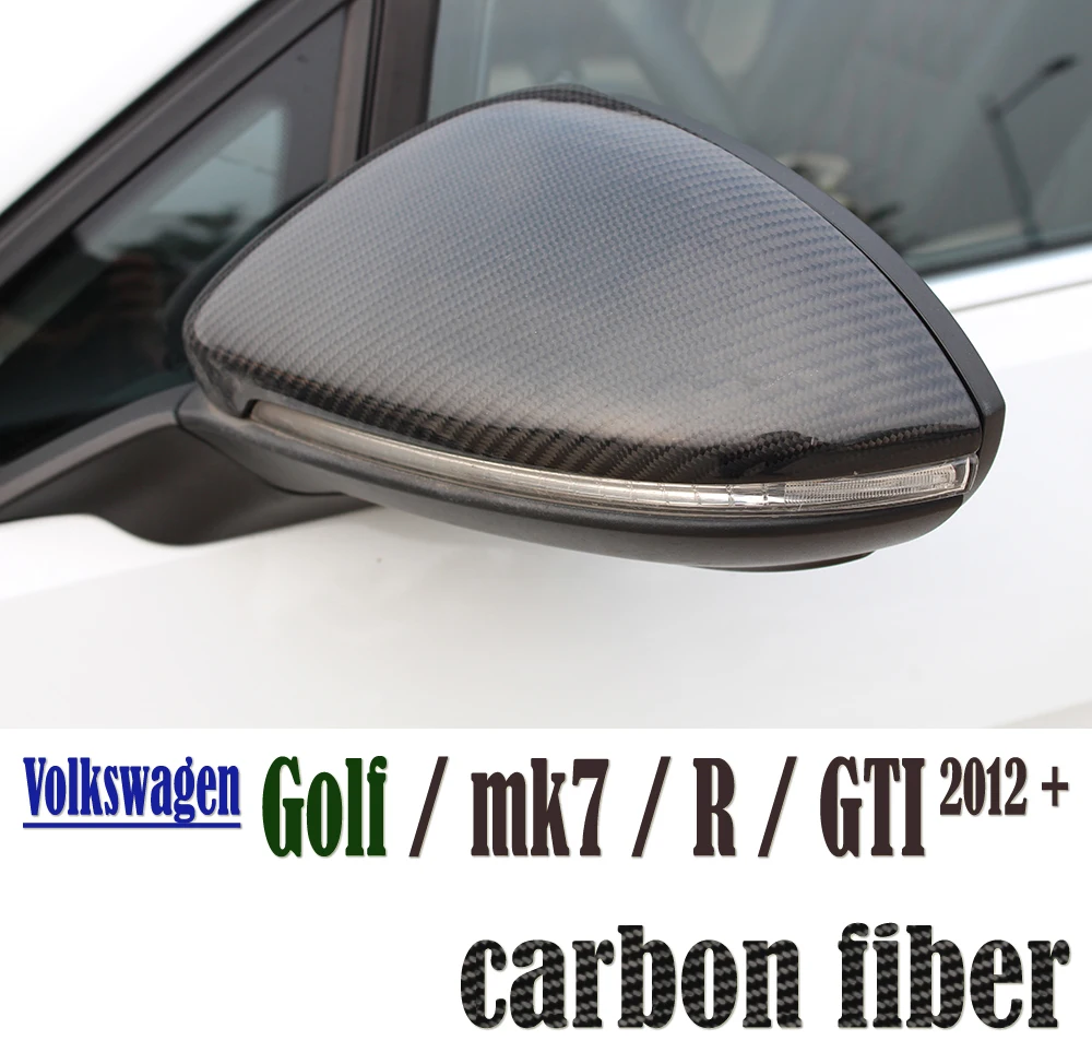 

carbon fiber vw golf mk7 door side wing mirror covers for Volkswagen golf R 7 GTI 2012 2013 2014 2015 2016 replacement part