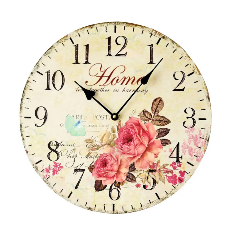 Online Kaufen Großhandel floral wanduhr aus China floral wanduhr