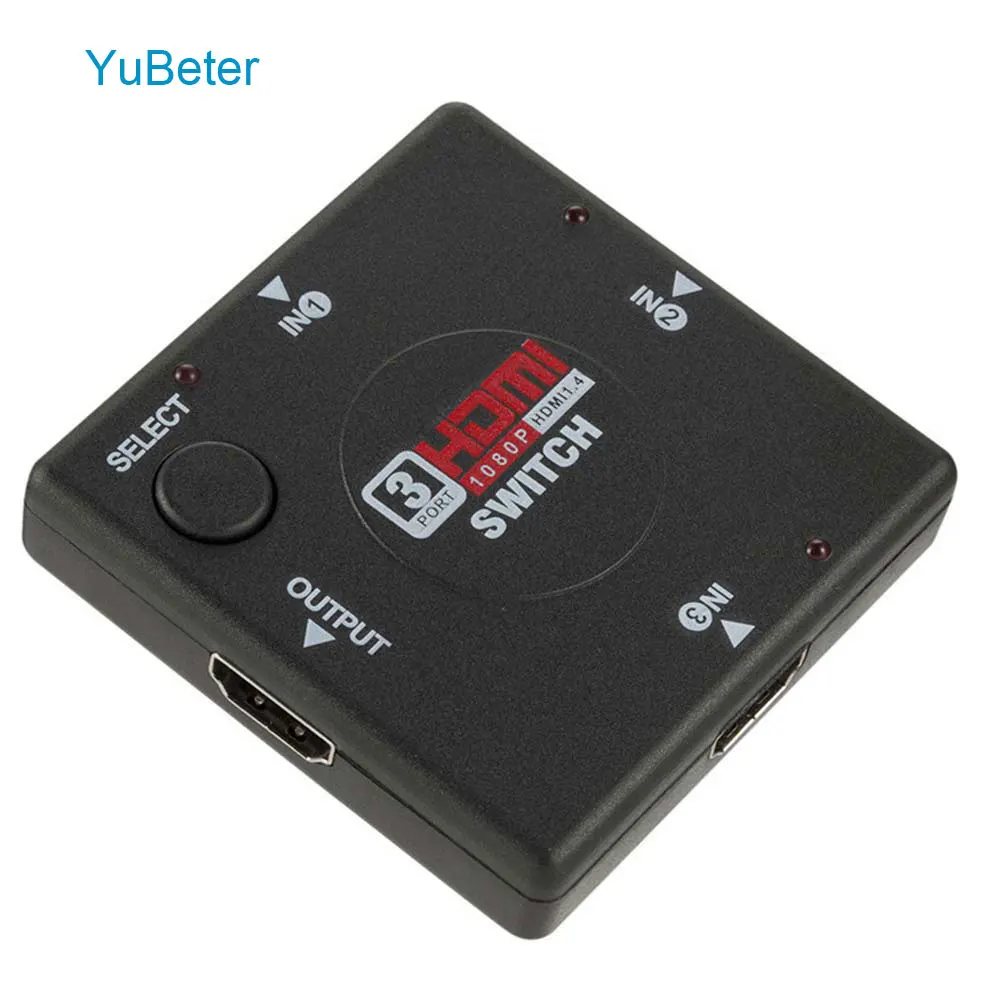 YuBeter HDMI коммутатор конвертер 3 порта 1080p Переходник HDMI разветвитель для PS3 STB ТВ-Проектор DVD DVR PC DLP с интерфейсом HDMI