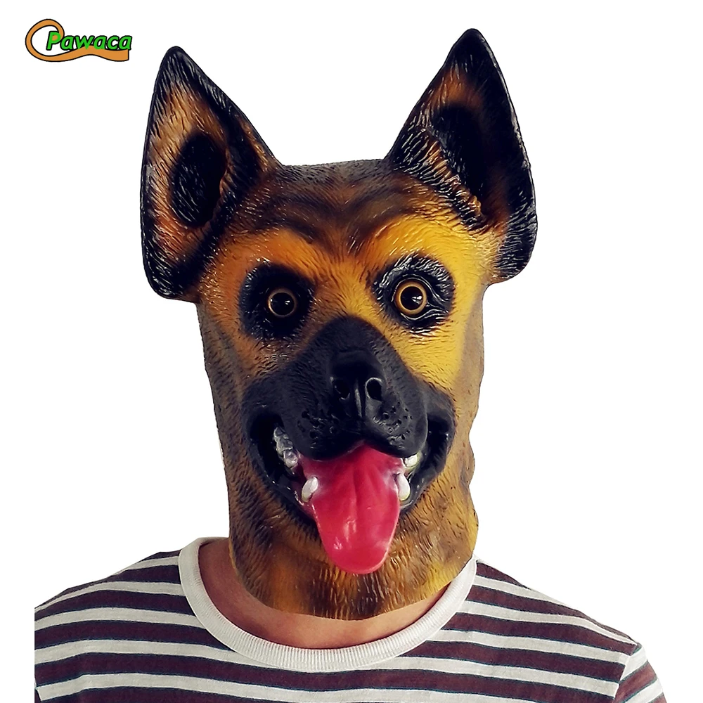 Scary Dog Head Latex Mask Breathable Novelty Full Face Head Mask