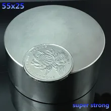 1pc N52 imán de neodimio de 55x25 Super fuerte imán permanente de neodimio ronda poderoso pesca magnético de la tierra rara disco
