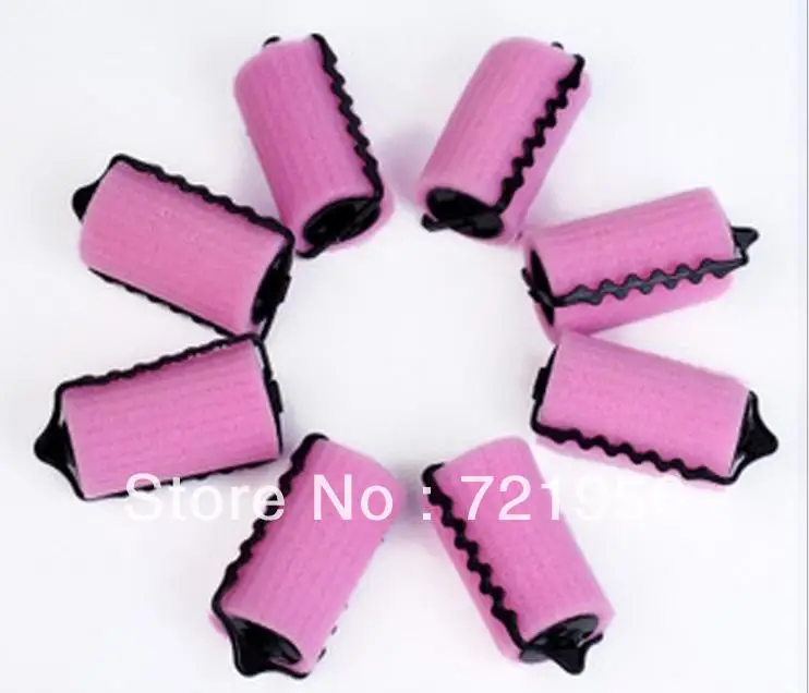 6pcs Soft PINK Foam Hair Rollers SPONGE Curlersin Curling Irons from