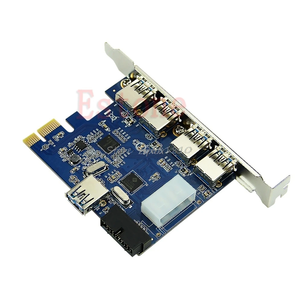5 портов PCI E Express Card к USB 3 0 + 19 Pin разъем 4 адаптер для Win7/8 оптовой продажи и Прямая