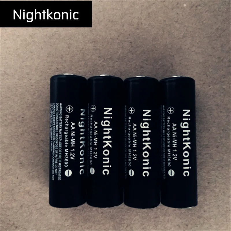 8 шт/лот оригинальная Nightkonic aa батарея 1,2 V Ni-MH AA Аккумуляторная батарея черный