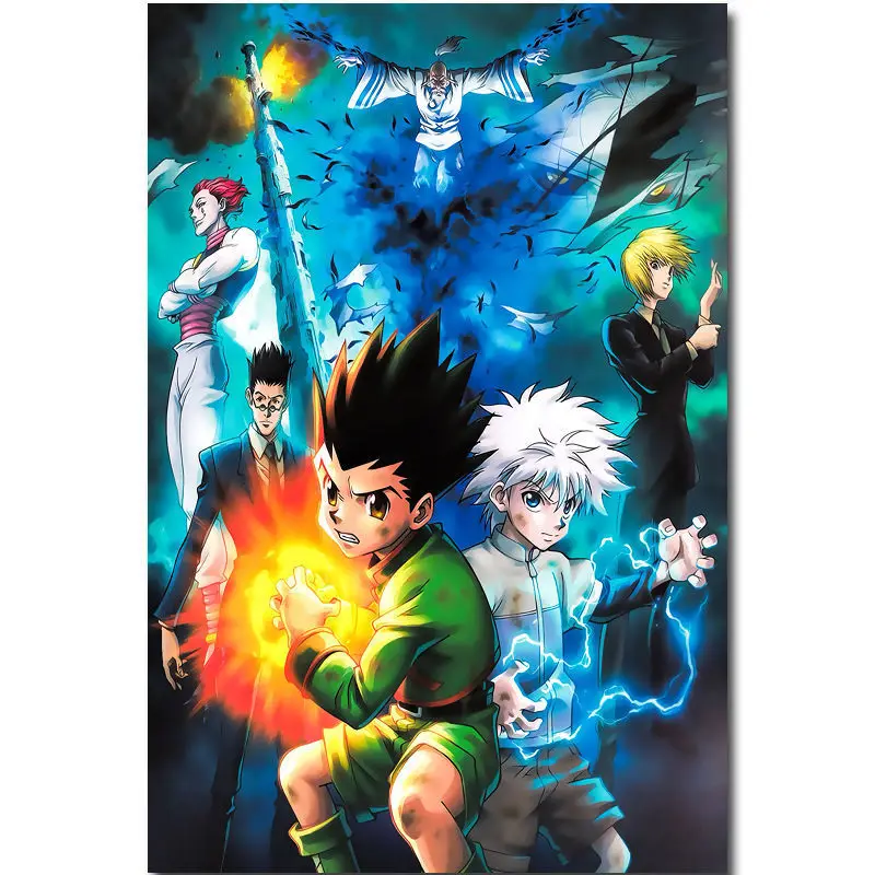 Художественная печать Hunter x Anime Gon Freecss Killua Zoldyck 14x21 24x36 27x40 дюймов Шелковый плакат