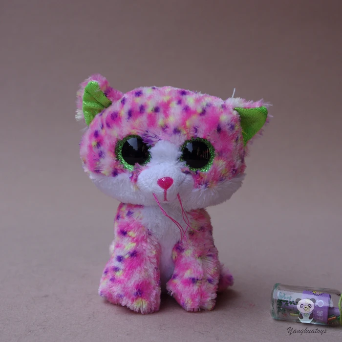 

Stuffed Animal Toy Cute Pink Leopard Cat Doll Big Eye Plush Cats Toys Child Gift Toy Shops