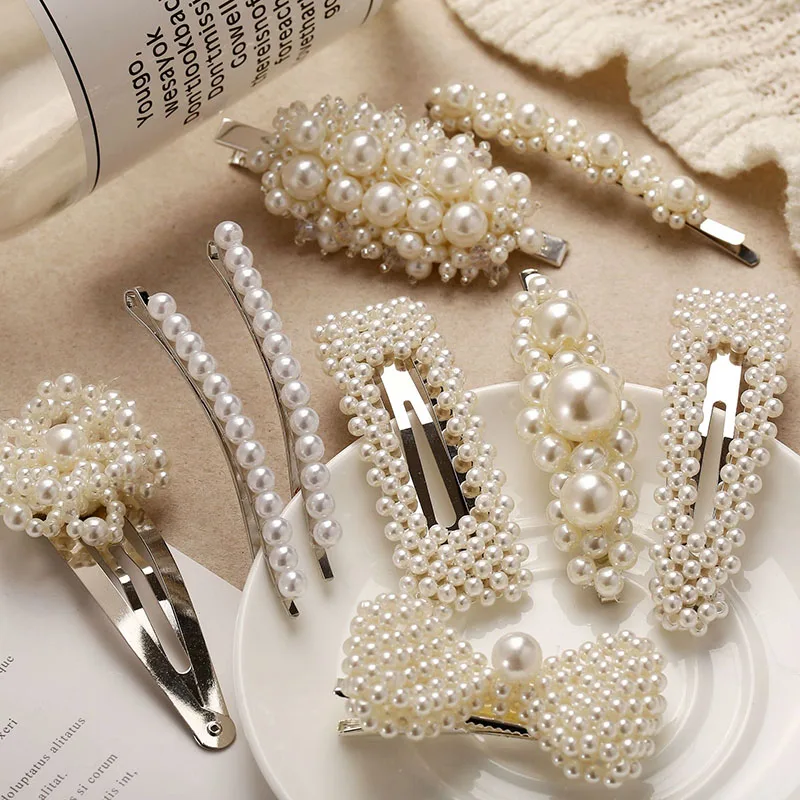 5 PCS / Set Pearl Hair Clip Pin Barrette Headwear Hair Accessories Hair Jewelry Sets Ornament Korea Metal Haripins Women