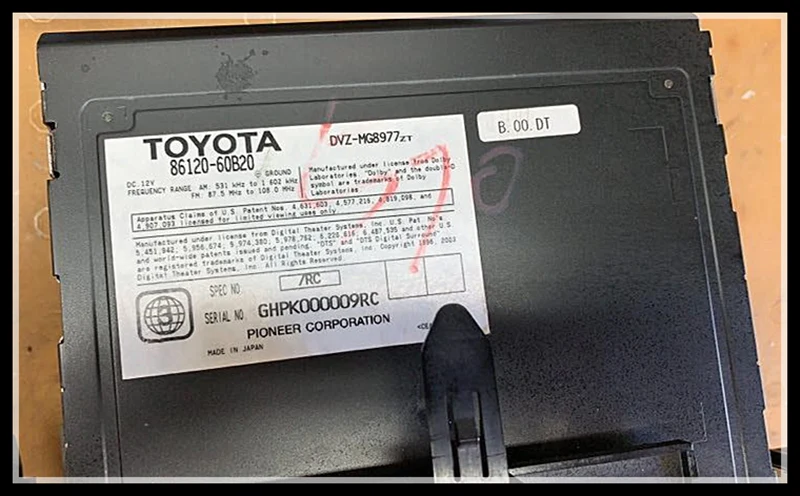 Toyota 86120-60B20 автомобильные запчасти без передней панели