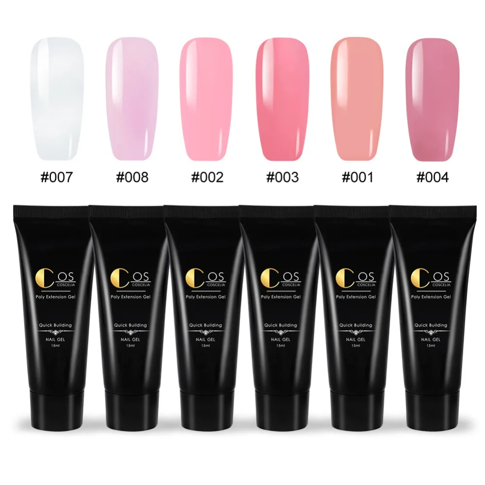 

COSCELIA 4/6 Pcs Nail Acrylic Poly Gel Set For Manicure Quick Nail Extension Set Builder Gel Varnish Kit Nail Art Set Tools