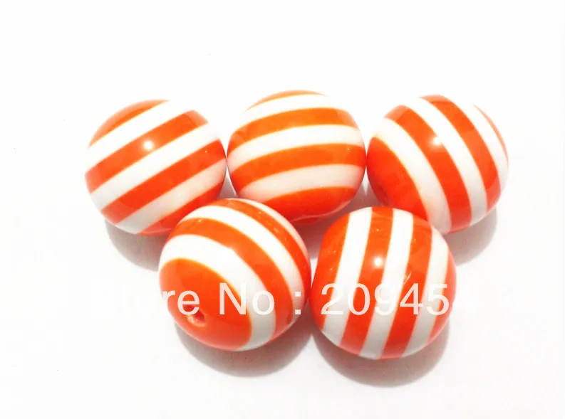 

Free shipping! 20mm 100pcs/lot Orange Striped Beads,Resin Beads,Chunky Beads For Chunky Jewellery