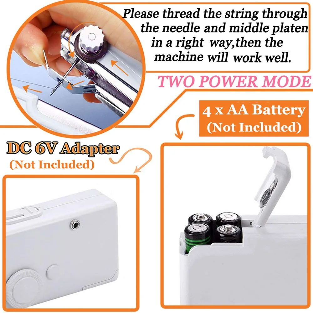 1 комплект портативная ручная швейная машина быстрая строчка шитье Рукоделие Беспроводная одежда ткани мини швейная машина с швейными комплектами