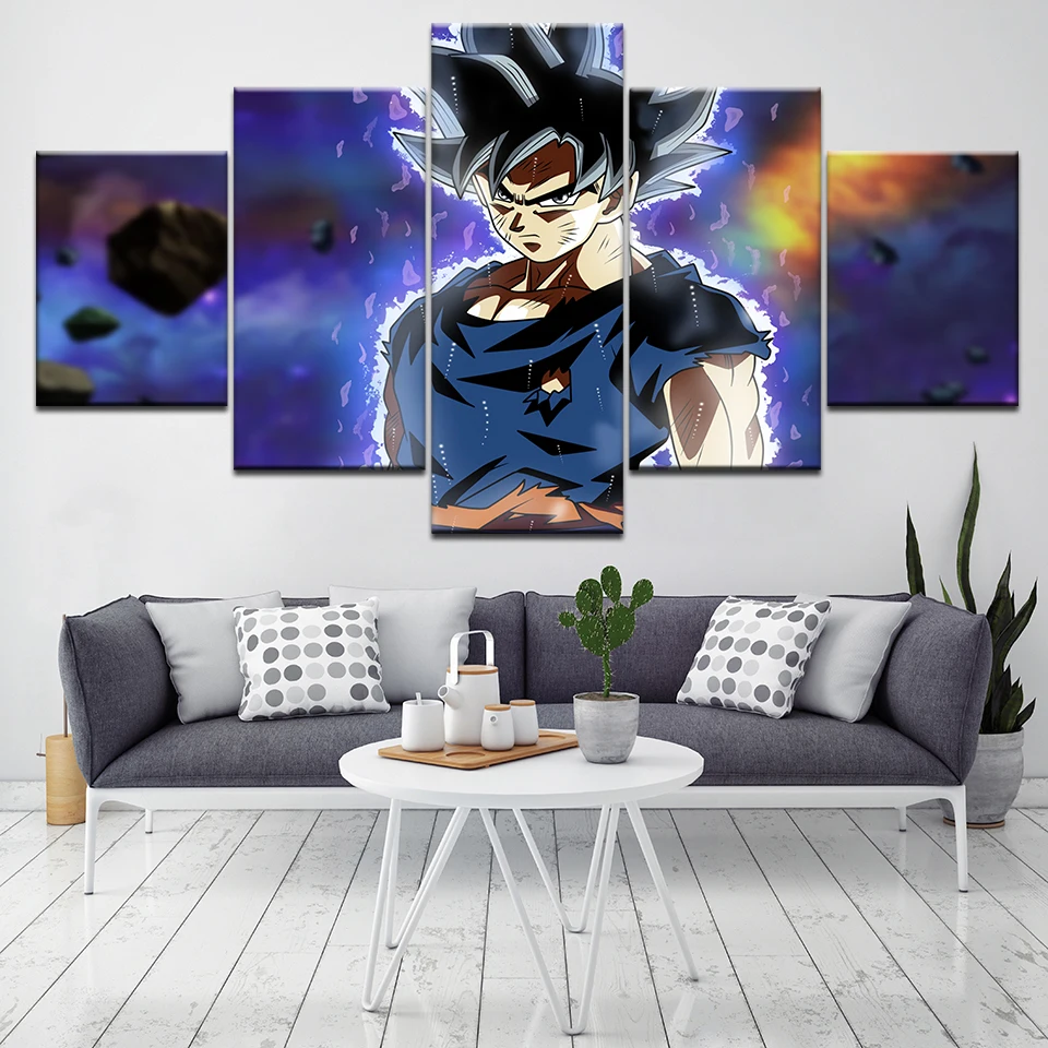 Us 535 44 Offdragon Ball Super Ultra Instinct Goku 5 Pieces Hd Wallpapers Art Canvas Print Modern Poster Modular Art Paintings For Home Decor In