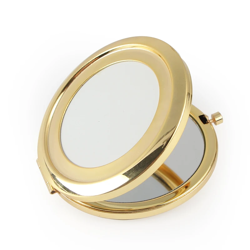 Hollow Light Gold Compact Mirror Cosmetic Make Up Mirror Pocket