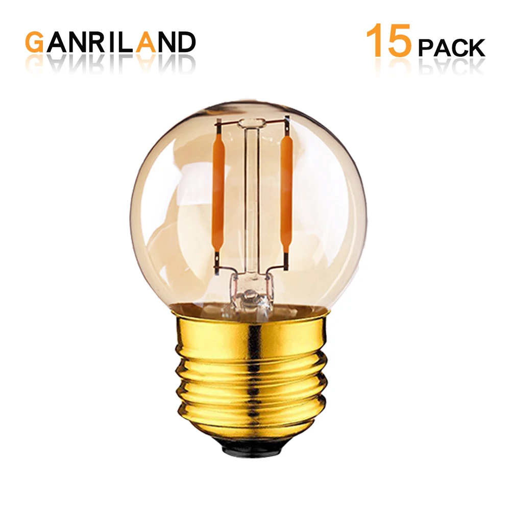

GANRILAND Unique Retro Dimmable Edison G40 LED Light Bulb 110V 220V 1W E27 LED Filament String Lamp Warm 2200K for Home Bar Shop