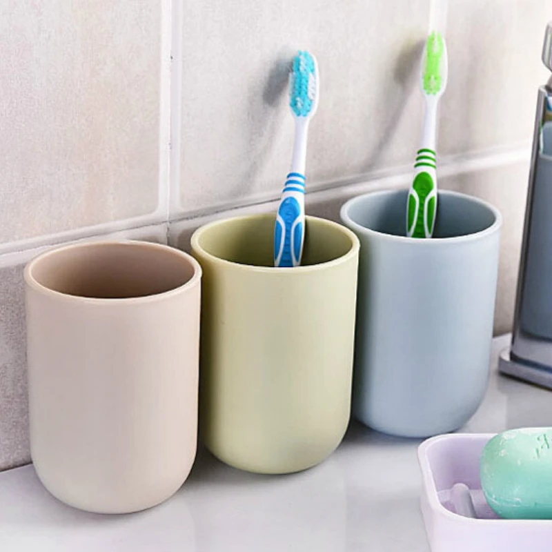 

SrDcMbk 1 Pcs Travel Mug Office Coffee Tea Friendly Bottle Cups Straw Wheat Plastic Brushing Cup Practical Bathroom Tools Mugs