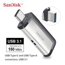 SanDisk Ultra Dual Drive USB 3,1 type-C 256GB 128G 64G 32G Многофункциональный USB флеш-накопитель для смартфонов/планшетов/компьютеров