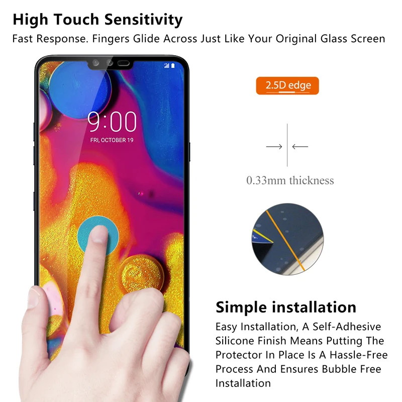 Закаленное стекло для LG V40 ThinQ стекло для LG V20 V30 V40 защита экрана на LG V 40 30 20 40V 30 V 20 V LGV40 Защитная стеклянная пленка