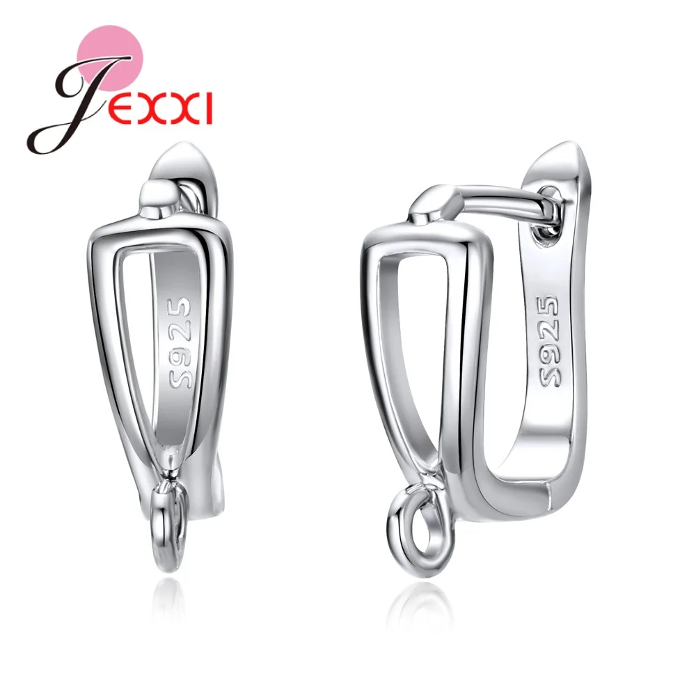 Drop Earring Findings Pendant DIY S925 Sterling Silver Open Hook Clasp Women Accessories 1 Pair U Button Dropship Jewelry | Украшения и