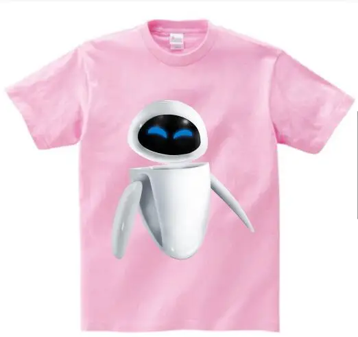 cute WALL-E robot funny tshirt Children summer T shirt new white casual Tee shirt Children walle T Shirt MJ - Color: pink childreT-shirt