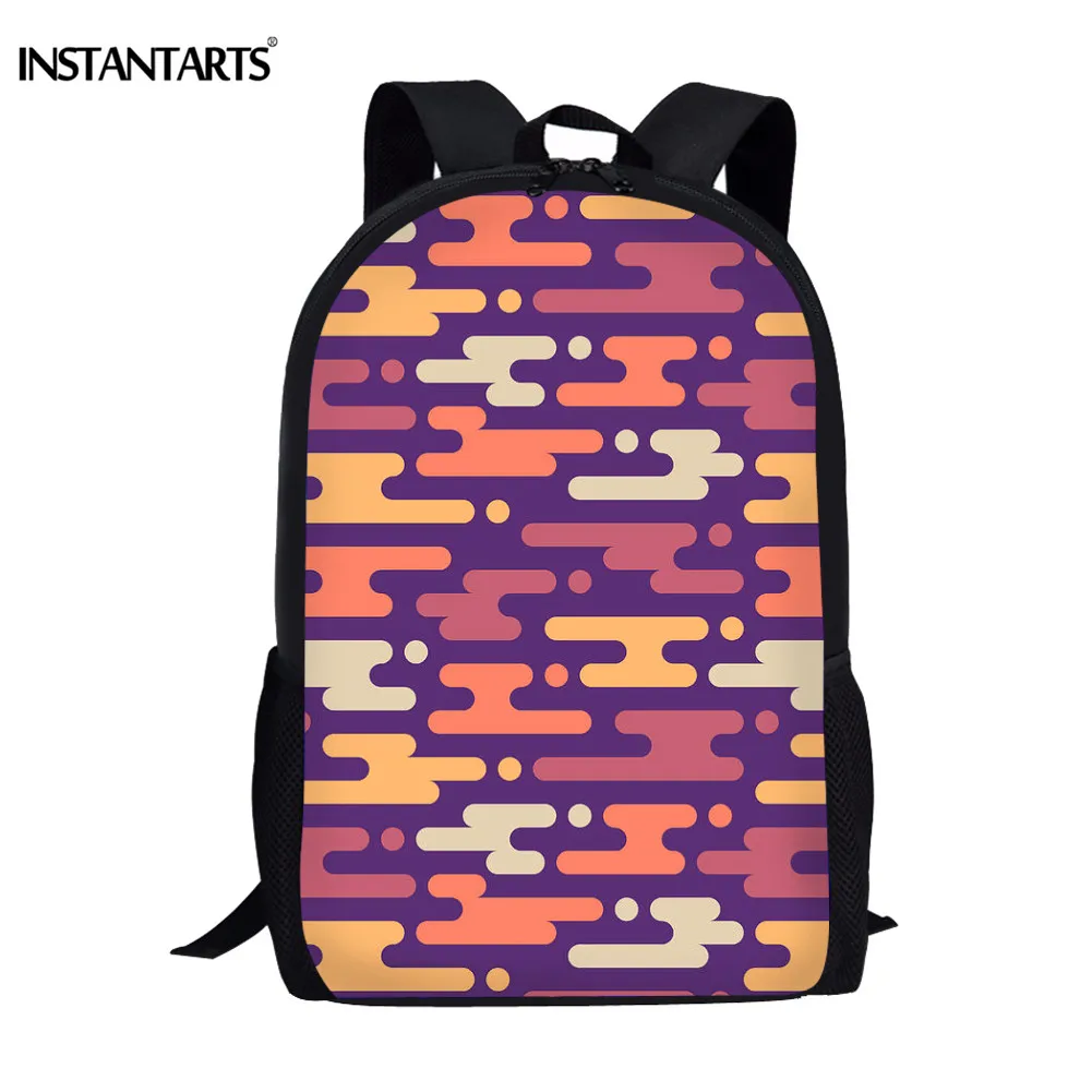 INSTANTARTS Abstract Geometric Patterns Newest Children's School Bags Backpack for Primary Satchel Children Rucksacks | Багаж и сумки