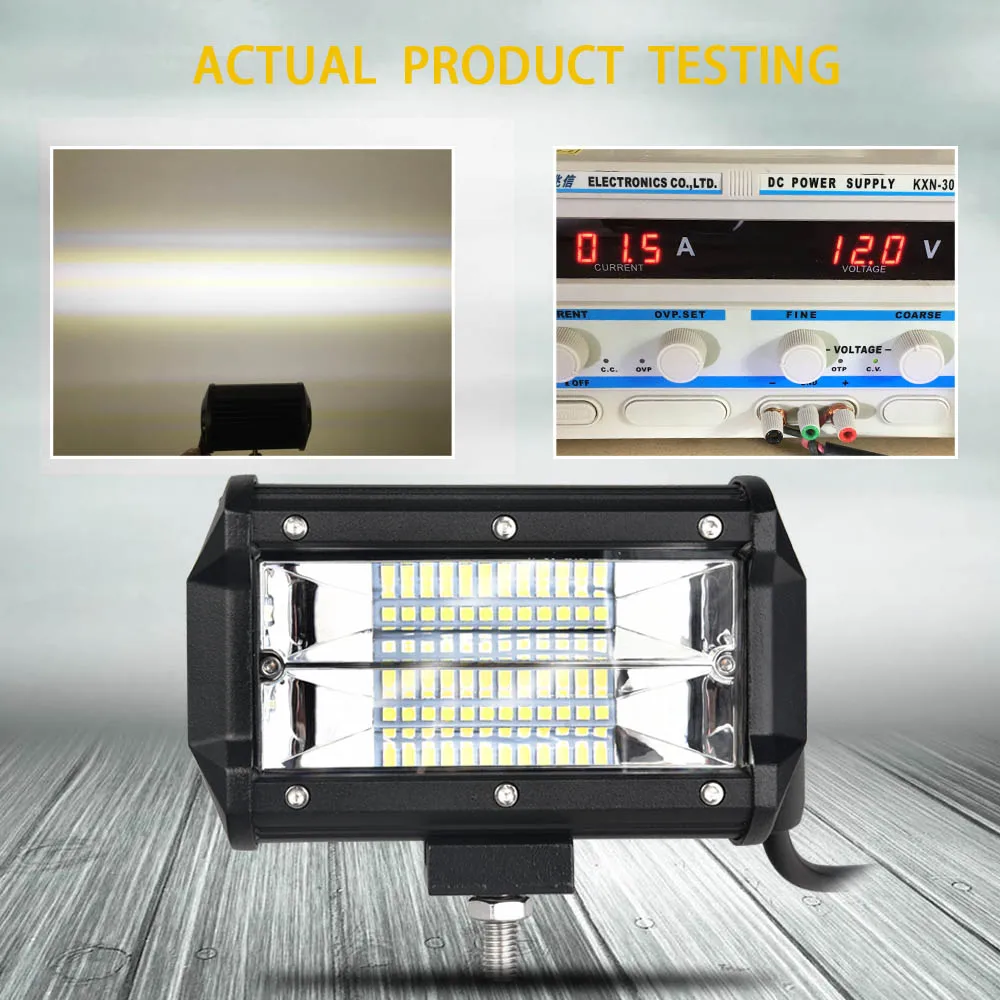 2 шт. 5,2 дюймов светодиодный бар светодиодный рабочий светильник бар вождения Offroad Лодка автомобиль тягач 4x4 внедорожник ATV 12V 24V Номинальный 72 Вт фактический 18 Вт