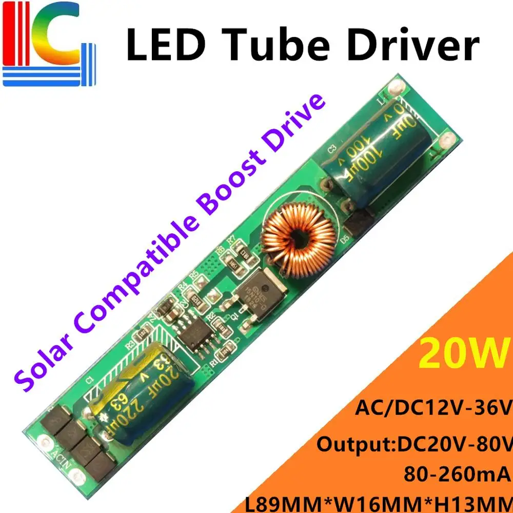 

5W 10W 15W 18W 20W LED Tube Driver AC/DC 12V 24V 36V PWM Dimming 80mA 120mA 180mA 240mA 260mA for T5 T8 Tube CE Freeshipping
