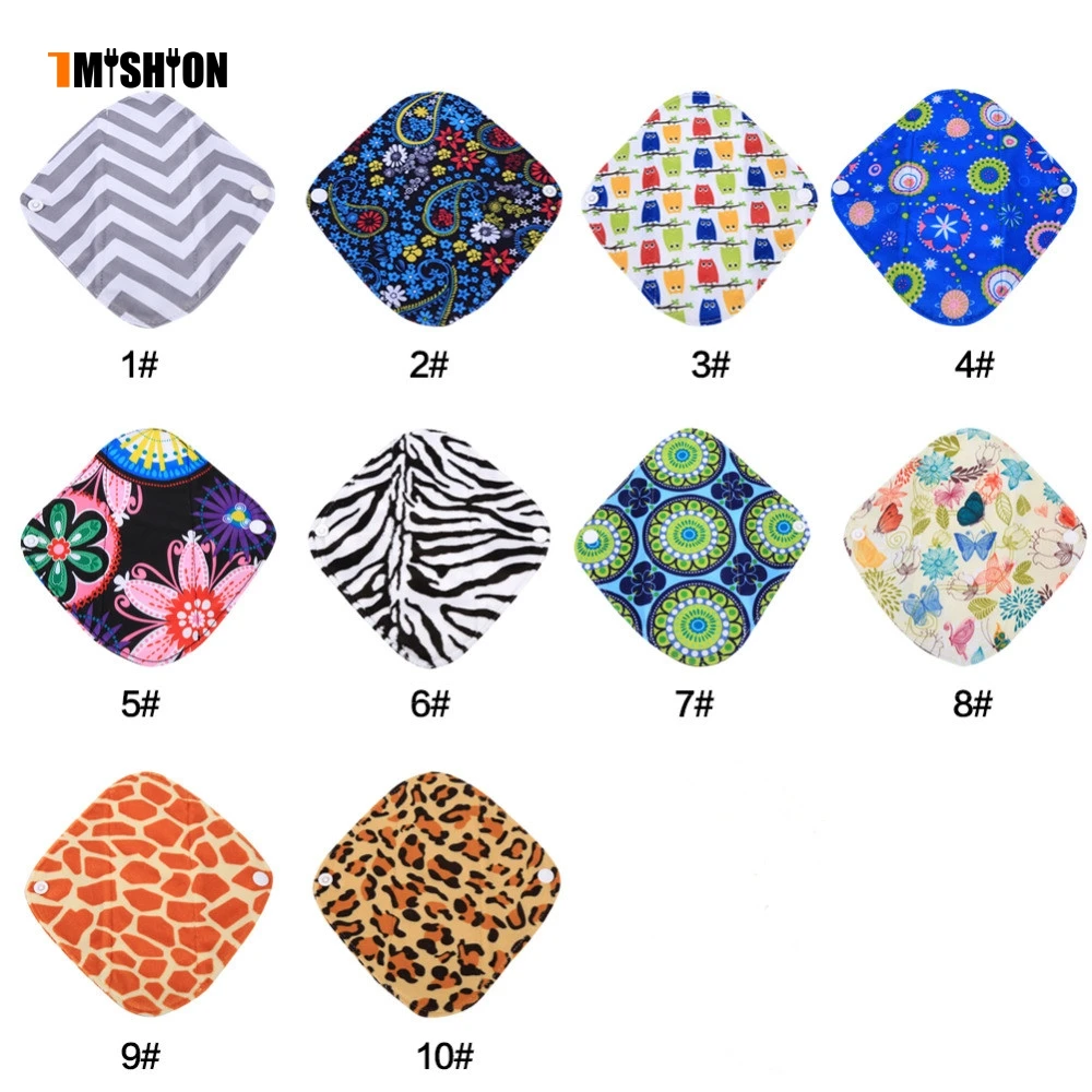

TMISHION Bamboo Menstrual Pad Feminine Hygiene Reusable Sanitary Pads Washable Panty Liner Cloth Mama Sanitary Nappy Towel Pad