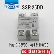 25DD SSR entrada 3 ~ $ number VCC carga 5 ~ 110VDC DC monofásico relé de estado sólido DC
