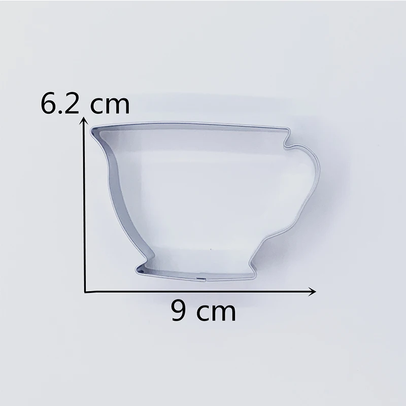 KENIAO Tea Party Cup Cookie Cutter- 9 x 6.2 cm- Biscuit / Fondant / Bread / Pastry Cutters- Stainless Steel