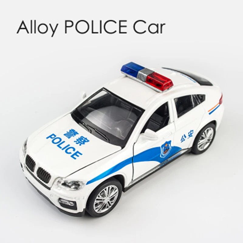 Модель автомобиля отлитый под давлением со звуком и светильник|diecast police|car toycollection